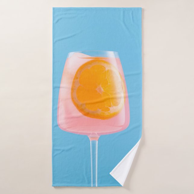 Orange juice in clear drinking glass bath towel (Bath Towel)