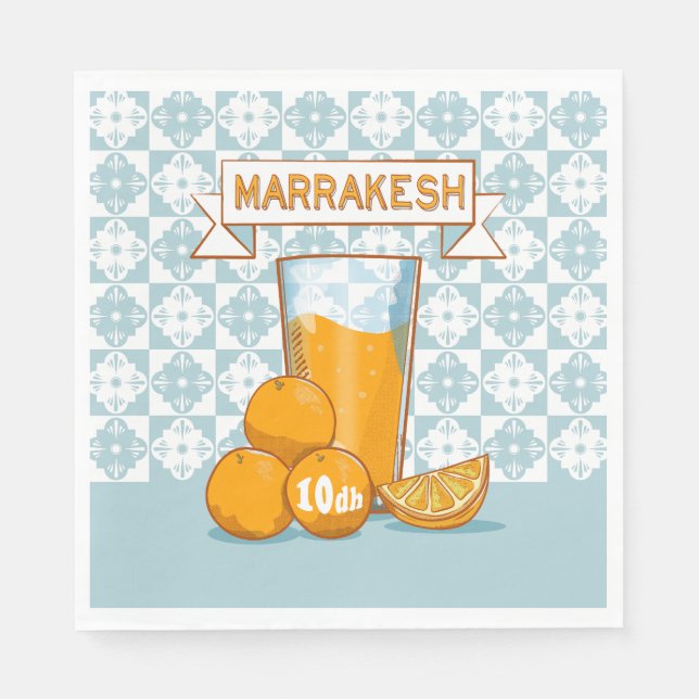 Orange Juice Marrakesh Morocco Napkin (Front)
