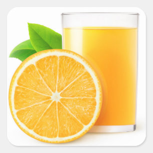 Orange juice square sticker