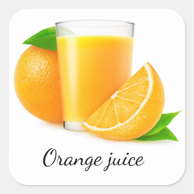 Orange juice square sticker (Front)