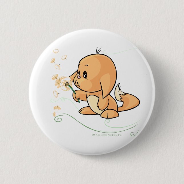 Orange Kacheek wishing on a dandelion 6 Cm Round Badge (Front)
