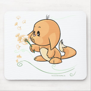 Orange Kacheek wishing on a dandelion Mouse Pad