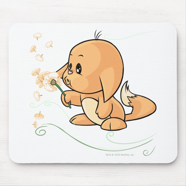 Orange Kacheek wishing on a dandelion Mouse Pad (Front)