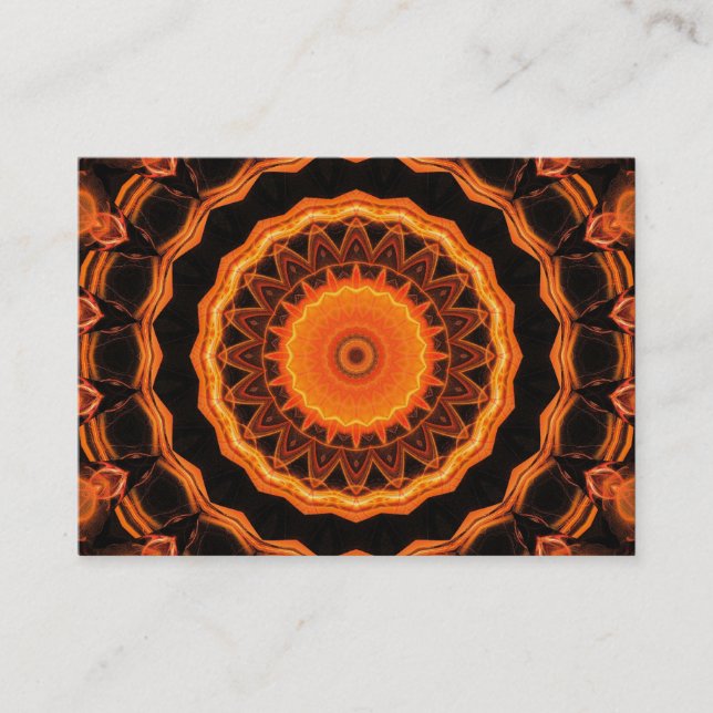 Orange Kaleidoscope 04 Business Card (Front)