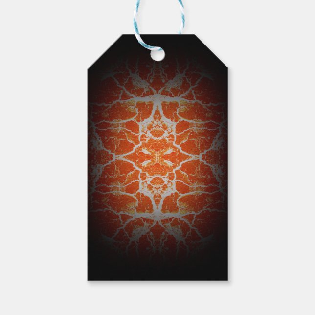 Orange kaleidoscope pattern gift tags (Front)