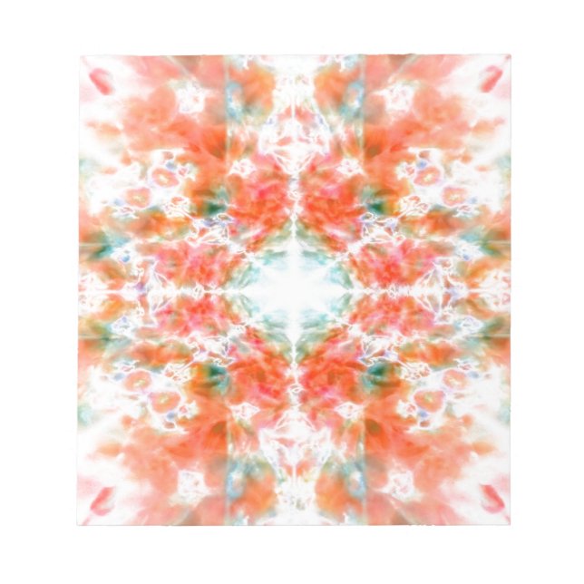 Orange kaleidoscope pattern notepad (Front)