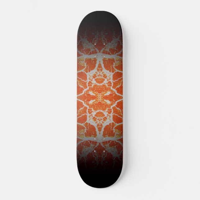 Orange kaleidoscope pattern skateboard (Front)