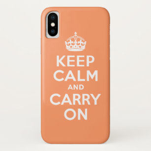Orange Keep Calm and Carry On iPhone XS Case