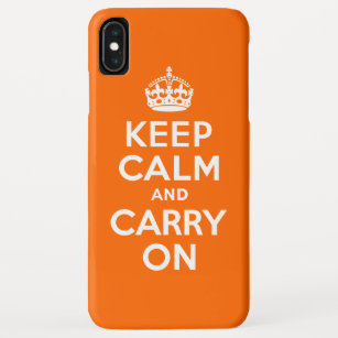 Orange Keep Calm and Carry On Case-Mate iPhone Case