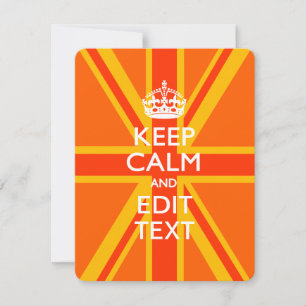 Orange Keep Calm and Your Text on a Union Jack