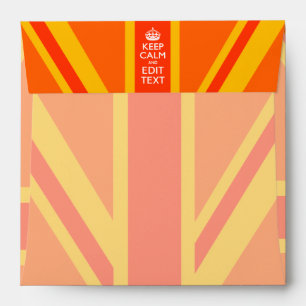 Orange Keep Calm and Your Text on a Union Jack Envelopes