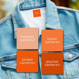 Orange Kids Name Iron On Clothing