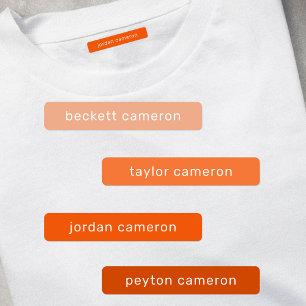 Orange Kids Name Iron On Clothing
