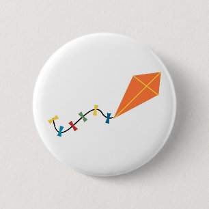 Orange Kite 6 Cm Round Badge