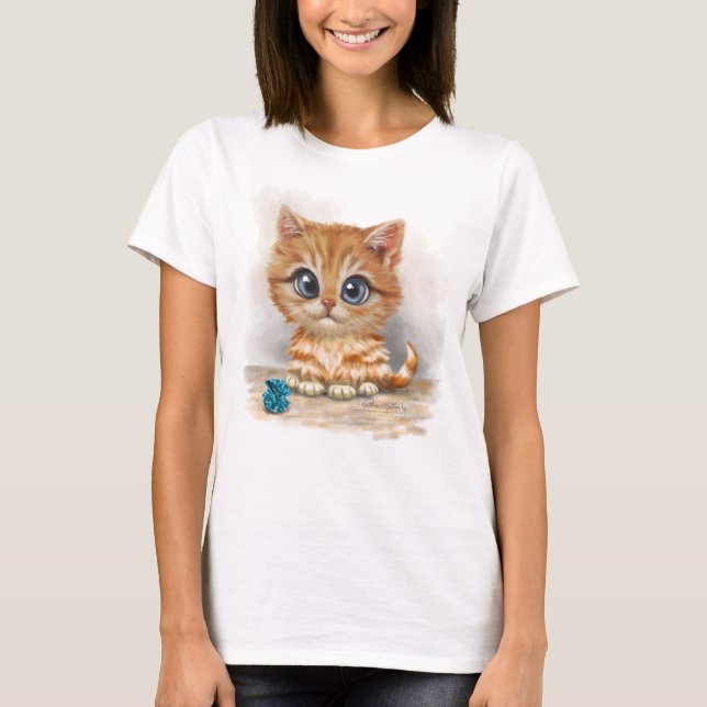 Orange Kitten Cartoon T-Shirt (Front)
