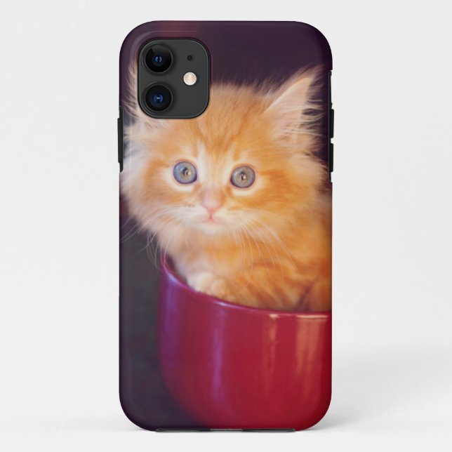Orange Kitten In A Red Mug Case-Mate iPhone Case (Back)