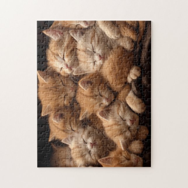 orange kittens sleeping in a pile jigsaw puzzle (Vertical)