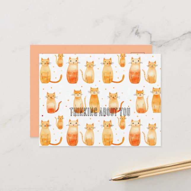 Orange Kitty Cats Postcard (Front/Back In Situ)