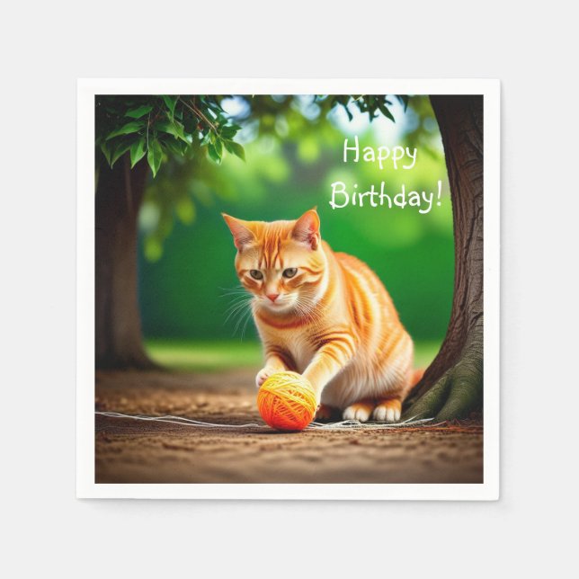 Orange Kitty Napkin (Front)