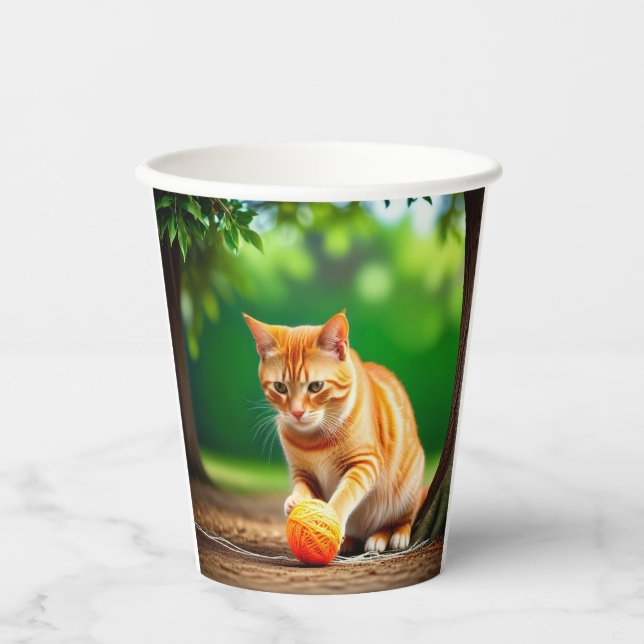 Orange Kitty Paper Cups (Front)