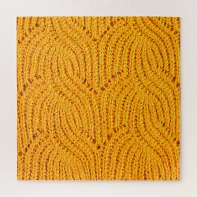 Orange knitted sweater, textured background. jigsaw puzzle (Vertical)