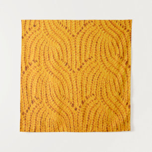 Orange knitted sweater, textured background. tapestry
