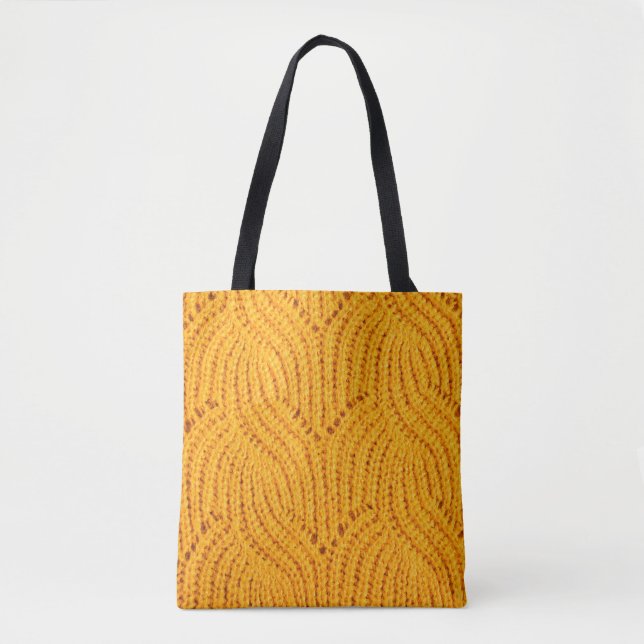 Orange knitted sweater, textured background. tote bag (Front)