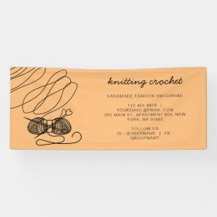 Orange Knitting Yarn Crochet Banner