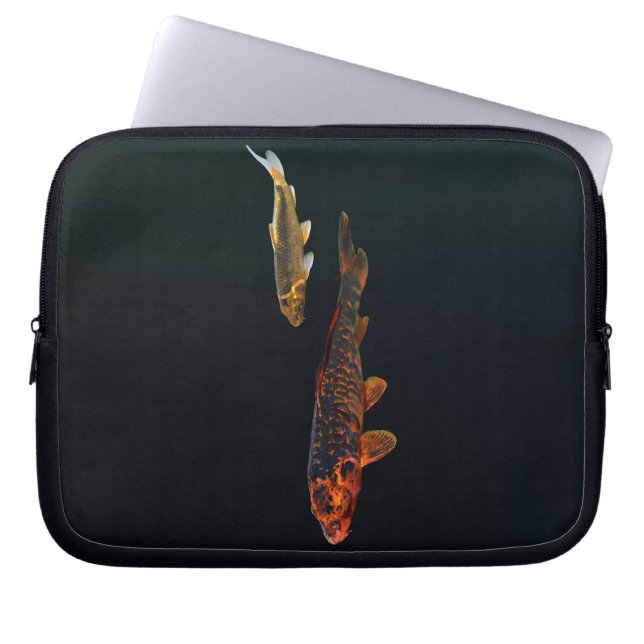 Orange Koi and Gold Koi Laptop Sleeve (Front)