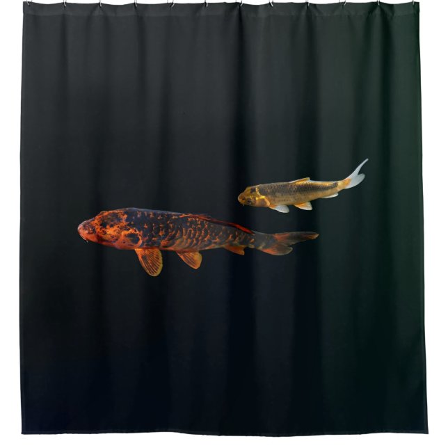 Orange Koi and Gold Koi Shower Curtain (Front)