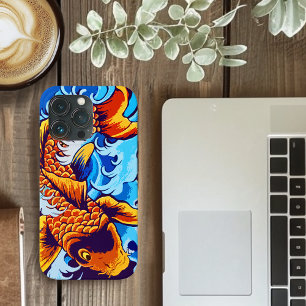 Orange Koi Fish Blue iPhone 13 Pro Case