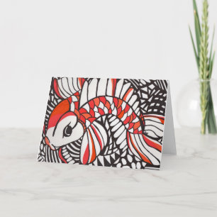 Orange Koi on blank card