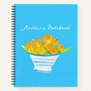 Orange kumquats watercolor fruit notebook