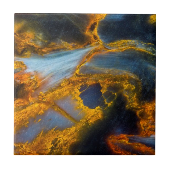 Orange Laced Pietersite Ceramic Tile (Front)