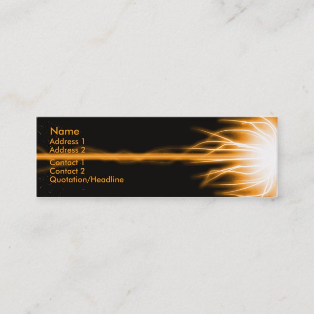 Orange Laser Mini Business Card (Front)
