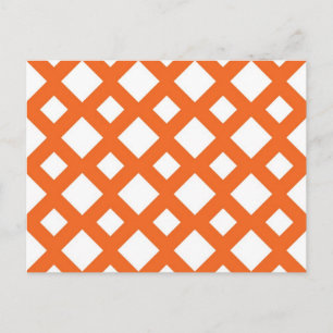 Orange Lattice on White Postcard