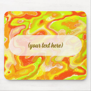 Orange Lava Marble Topographic Texture Abstract Mouse Pad