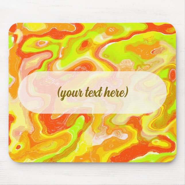 Orange Lava Marble Topographic Texture Abstract Mouse Pad (Front)