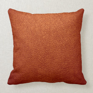 Orange Leather Cushion