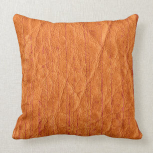 Orange Leather Cushion