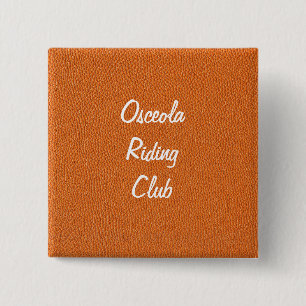 Orange Leather Look 15 Cm Square Badge