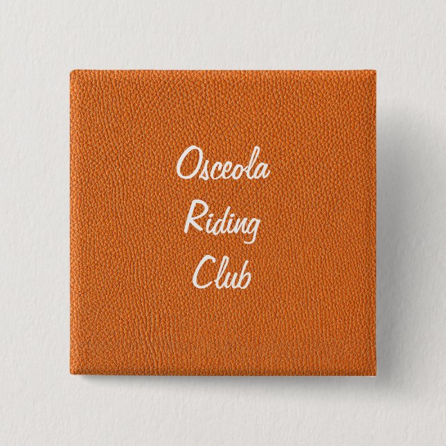 Orange Leather Look 15 Cm Square Badge (Front)