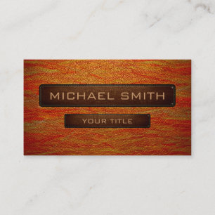 Orange leather look brown tag