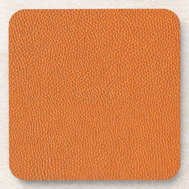 Orange Leather Look Coaster (Front)