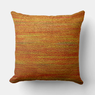 Orange Leather Look Cushion