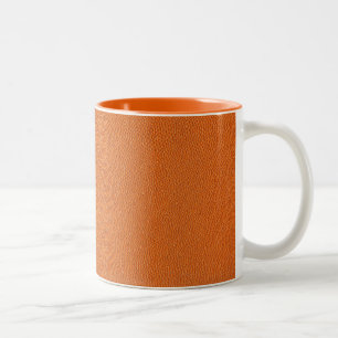 Orange Leather Look Two-Tone Coffee Mug