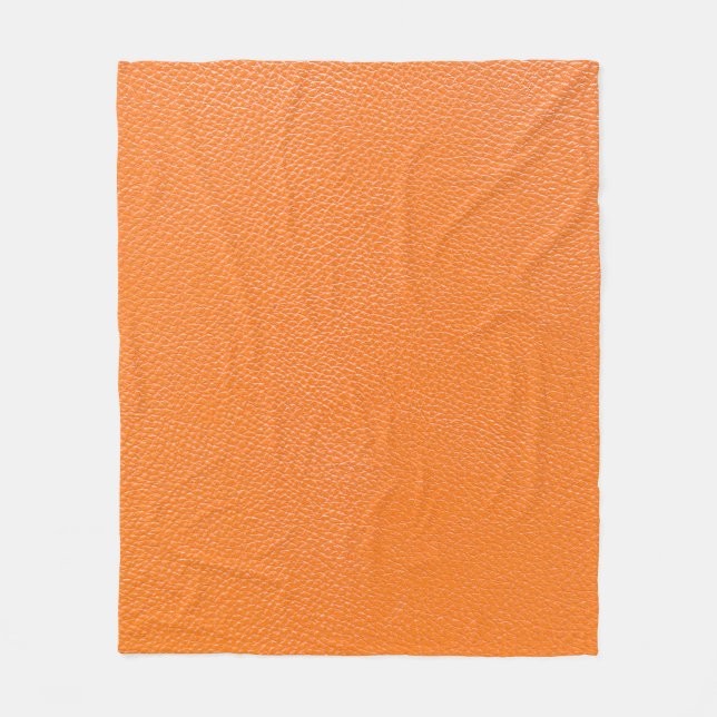 Orange leather pattern texture backgroundleather,t fleece blanket (Front)