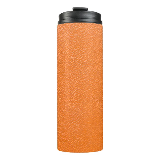 Orange leather pattern texture backgroundleather,t thermal tumbler (Front)