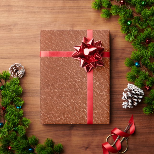 orange leather wrapping paper (Holiday Gift)