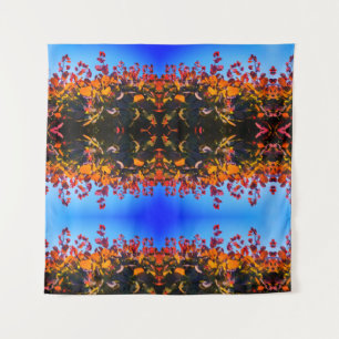 Orange leaves and blue sky Tapestry